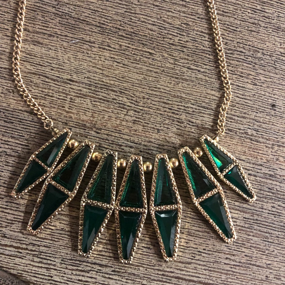 Emerald Green Statement Necklace - image 3